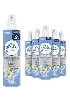 Picture of SJN SJN377341 Glade Air Freshener Room Spray, Clean Linen Scent, Odor Fighting to Deliver Long Lasting Freshness, 8 Oz, 6 Count (PK-6-EA)
