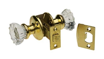 Picture of ILCO KABA CORP 218A-03-51 Kaba Ilco 5001726 Crystal Bright Brass Glass Mortise Lockset - Grade 3 - Case of 55 (PK-5-EA)