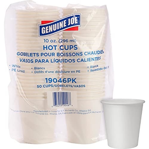 Picture of GJO GJO19046 Genuine Joe Polyurethane-lined Disposable Hot Cups, 10oz (Pack of 50) (PK)