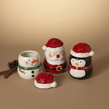 Picture of GERSON COMPANY/GIL DIVISION 2660560 Gerson Company 8.5" H Dolomite Christmas Cookie Jar, 3 Asst (PK-6-EA)