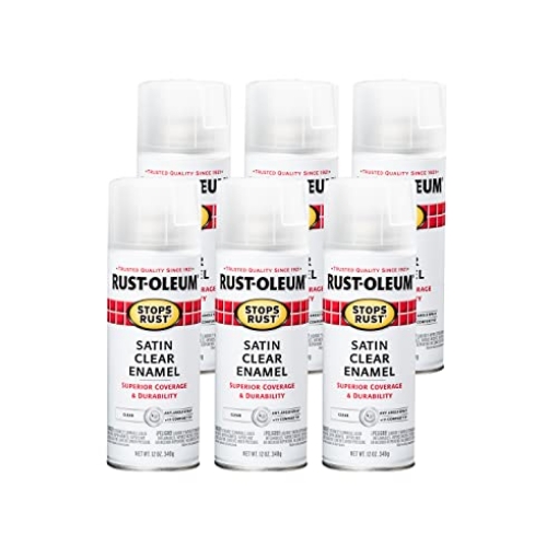 Picture of Rustoleum 285092 Rust-Oleum 285092-6PK Stops Rust Spray Paint, 12 Oz, Satin Clear, 6 Pack (PK-6-EA)