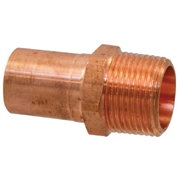 Picture of NIBCO INC 9033905PCU NIBCO Fig No PC604-2, 1/2 in. Copper Extended Adapter FTG x M Copper, Solder (EA)