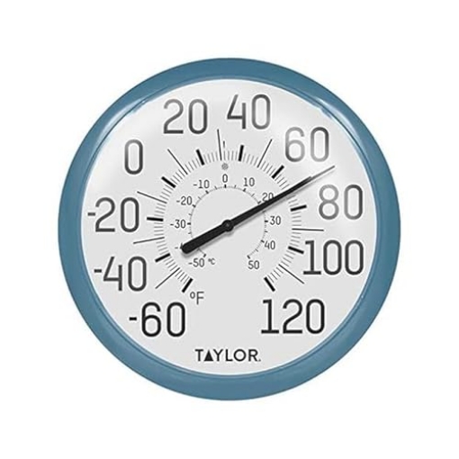 Picture of TAYLOR PRECISION PRODUCTS 6700TE Taylor Big and Bold Wall Indoor Outdoor Thermometer, Easy to Read Numbers for Patio, Pool, and Indoor Areas 13.25 inch, Teal (PK-4-EA)