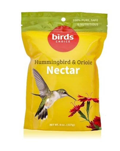 Picture of BACKYARD NATURE PRODUCTS INC NP1003 Birds Choice Hummingbird & Oriole Nectar | Pure & Healthy Sucrose Nectar for Birds | Easy Mix Concentrate | Natural Flower Sugar Alternative, No Additives | Safe for Feeders | 8 oz Resealable Pouch (EA)