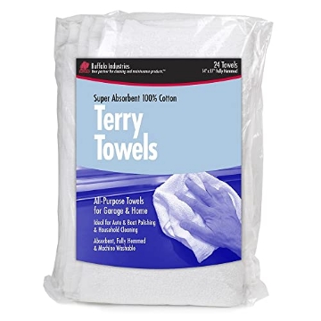 Picture of BUFFALO TECHNOLOGY 60221 Buffalo Industries (60221) 14" x 17" Fully Hemmed Absorbent Terry Towels - All-Purpose Towels for Automotive, Garage and Home - 100% Cotton - Machine Washable - Pack of 24 (EA)