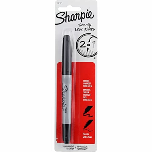 Picture of Sharpie 32101PP Sharpie Twin Tip Black Ultra Fine Tip Permanent Marker 1 pk (PK-6-EA)