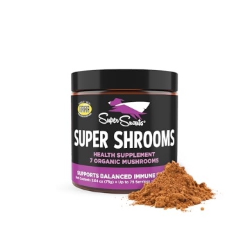 Picture of Super Snouts SSN-C70008 Super Snouts Super Shrooms Mushroom Immune Support Supplement for Dogs and Cats, 2.64 oz - Made in USA Organic Non-GMO, Immune Health for Strong Immunity, 7 Mushroom Blend Powder (EA)