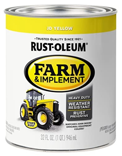 Picture of Rustoleum 280150 Rust-Oleum 7443502 Specialty Farm Equipment Brush On Paint, Quart, John Deere Yellow (PK-2-EA)