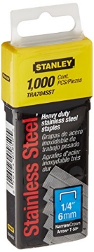 Picture of STANLEY Engineered Fastening TRA704SST Stanley TRA704SST 1/4-Inch Heavy Duty Stainless Steel Narrow Crown Staples, 1,000-Count (EA)
