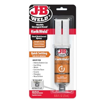 Picture of J B Weld 50176 J-B Weld 50176 KwikWeld Steel Reinforced Epoxy Syringe - Dark Grey - 25 ml,Black (EA)