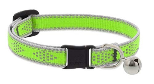 Picture of Lupine Collars & Leads 48127 Lupine Reflective Cat Safety Collar with Bell 1/2" Wide Green Diamond Adjusts 8" to 12" (EA)