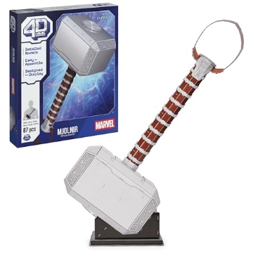 Picture of 4D BUILD 6068739 4D Build, Marvel Mjolnir Thor Hammer 3D Puzzle Model Kit with Stand 87 Pcs | Thor Desk Decor | Building Toys | 3D Puzzles for Adults & Teens 12+ (EA)