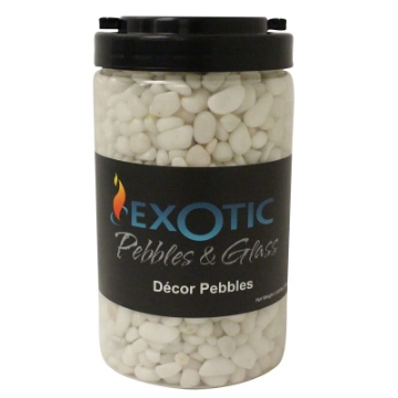 Picture of EXOTIC PEBBLES & AGGREGATES INC PSW-0510J Exotic Pebbles (Decorative Pebbles, Gravel Size, Polished, White, 5 lb Jar (EA)