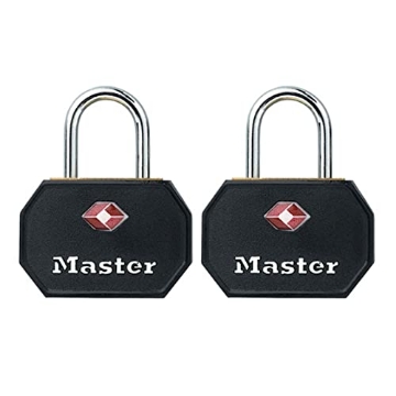 Picture of Mastercool 4681TBLK Master Lock 4681TBLK TSA Approved Luggage Lock with Key, 2 Pack, Colors May Vary (EA)