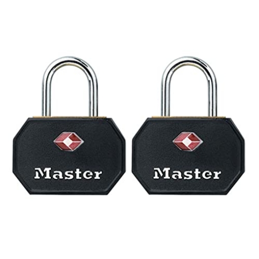 Picture of Mastercool 4681TBLK Master Lock 4681TBLK TSA Approved Luggage Lock with Key, 2 Pack, Colors May Vary (EA)