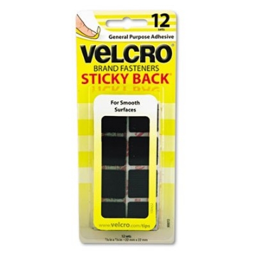 Picture of VEK 90072 Bulk Buy: Velcro STICKY BACK Squares 7/8" 12/Pkg Black 90072 (6-Pack) (PK-6-BX)
