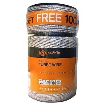 Picture of GALLAGHER G620564 Gallagher Electric Fence Turbo Wire | Highly Conductive Strands Provide Extreme Power for Long Fences | 3/32in Diameter | 1312ft Length + 328ft Free (EA)