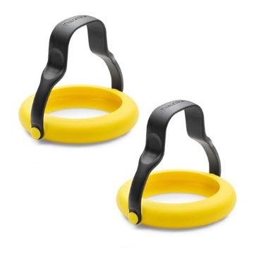 Picture of DREAMFARM INC DFFG6056 Dreamfarm Flegg 3-In-1 Flexible Silicone Egg Rings, Flippers, & Servers Safe on Non-Stick - Pack of 2, Yellow/Black (EA)