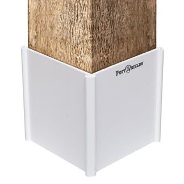 Picture of Post It 5282711030 Post Shields 4x4 Post Protector - Fits Standard 3.5"x3.5" Wood or Metal Posts - 4in High - Easy Install, No Tools - Protects Mailbox, Deck and Fence Posts from Lawn Maintenance Equipment Damage (PK-10-EA)
