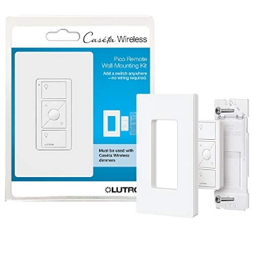 Picture of LUTRON ELECTRONICS CO PJ2-WALL-WH-L01 Lutron Pico Remote Wall-Mounting Kit, for Wireless 3-Way Switch Applications with Caseta Smart Dimmer Switches, Includes 3 Button Control, Wallbracket, and Wallplate, PJ2-WALL-WH-L01, White (EA)