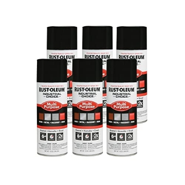 Picture of Rustoleum RST1679830V Rust-Oleum 1679830-6PK Industrial Choice 1600 System Multi-Purpose Spray Paint, 12 oz, Gloss Black, 6 Pack (CT-6-EA)