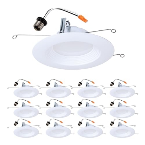 Picture of HALO LTE566930-12PK HALO LTE 5/6 Inch Indoor/Outdoor Recessed LED Trim Can Light, 3000K - Contractor Value Pack (12-Pack) - LTE566930-12PK (EA)