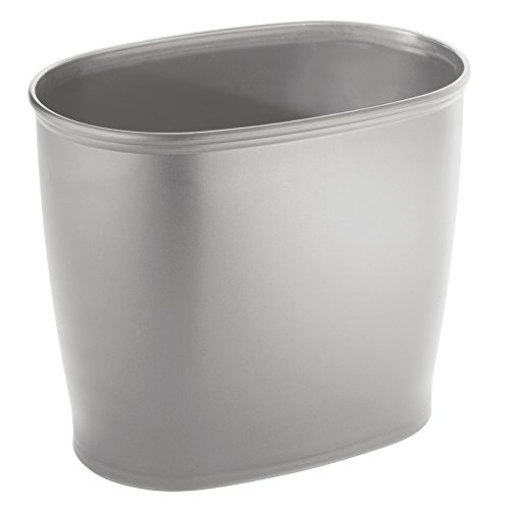 Picture of IDESIGN 93446 iDesign Kent Oval Wastebasket Trash Can for Bathroom, Kitchen, Office - Gray (EA)