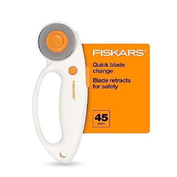 Picture of Fiskars Corporation 1065923 Fiskars 45mm Rotary Cutter for Fabric with Ergonomic Loop Grip, Premium Steel Rotary Fabric Cutter Blade for Precise Cuts, Arts and Crafts, Sewing Supplies and Quilting Tools (EA)