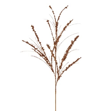 Picture of Vickerman QG221558 Vickerman 36" Rose Gold Berry Twig Glitter Spray, 6 Pieces per Bag, Measures 36 Inches from Top to Bottom (EA)