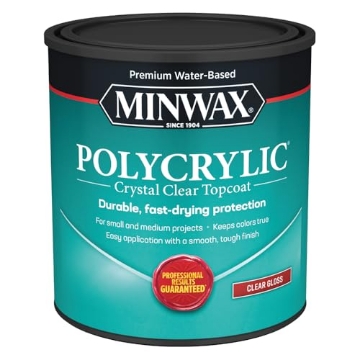 Picture of Minwax 65555444 Minwax 65555 Clear Polycrylic Water-Based Protective Finish Gloss, Quart, 1 Quarts (Pack of 1) (EA)