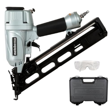 Picture of METABO HPT NT65MA4M Metabo HPT Finish Nailer with Air Duster, Pro-Preferred Pneumatic Power Nailer for Crown Moldings, Base Moldings, and More, Selective Actuation, 15 Gauge Angled, 1-1/4″ to 2-1/2″ Finish Nails, NT65MA4 (EA)