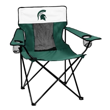 Picture of LOGO BRANDS INC 172-12E Logo Brands NCAA Michigan State Spartans Elite Portable Chair - Premium Outdoor Chair with Cup Holder, Powder-Coated Steel Frame, Lightweight and Portable for Tailgating,and Sporting Events (EA)