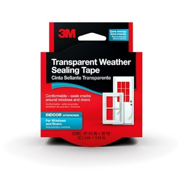 Picture of 3M 2110NA 3M Transparent Weather Sealing Tape, 1.5 in x 30 ft, Crystal Clear Removable Insulation Tape for Interior Windows & Doors, Draft Stopper, Moisture-Resistant, Energy Saving, Made in USA, 1 Roll (EA)