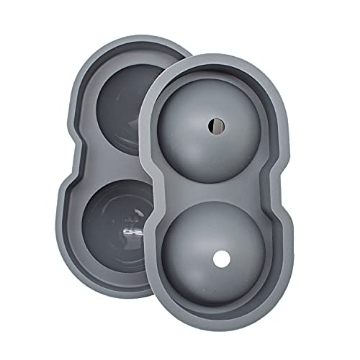 Picture of BARY3 BAR-0764 BAR BEER WINE SPIRITS 3 barY3 Grey Silicone Ball ICE Tray (2 Ball) (EA)