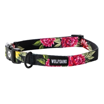 Picture of WOLFGANG MAN & BEAST WC-001-00 Wolfgang Heavy Duty, Adjustable Dog Collar with Quick Release Nylon Buckle for Walking & Training, DarkFloral Print, Small (EA)