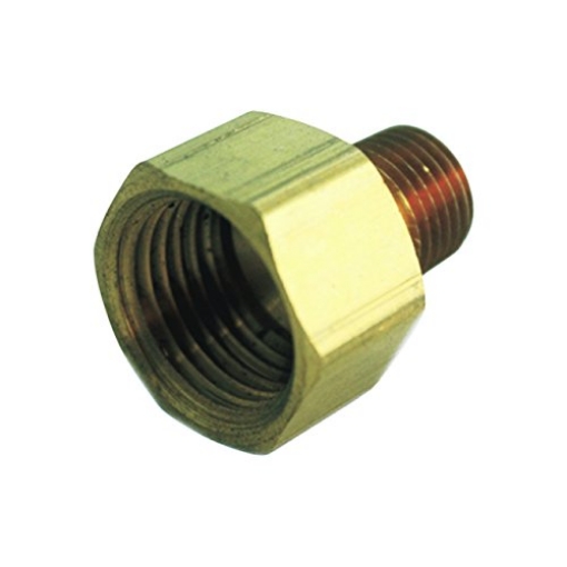 Picture of JMF COMPANY 4505244 JMF 1/4 in. Dia. x 1/4 in. Dia. FPT To FPT Yellow Brass Reducing Coupling (PK-5-EA)