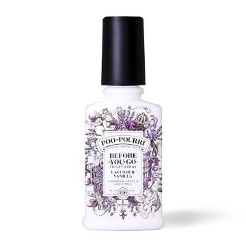 Picture of Poo-Pourri LV-004-CB Poo-Pourri Before-You-Go Toilet Spray, Lavender Vanilla, 4 Fl Oz, Up to 200 Uses, Bathroom Odor Deodorizer, Plant-Based with Essential Oils, for Home or Work, Lavender, Vanilla and Citrus Scent (PK-12-EA)