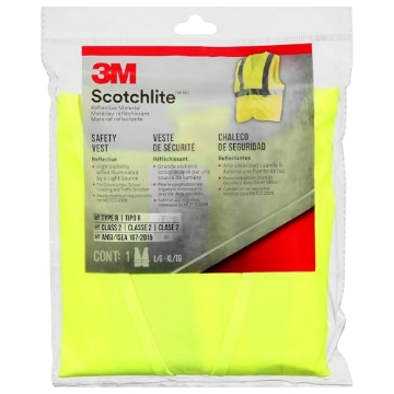 Picture of 3M 94616H1-DC 3M Reflective Vest Day/Night Safety Vest, 94616H1-DC, Hi-Viz Yellow (EA)