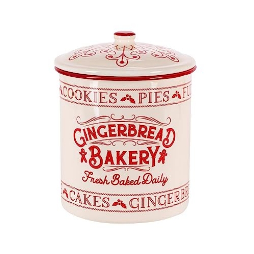 Picture of GERSON COMPANY/GIL DIVISION 2604670AH-M Gerson 2604670ah-m Cookie Jar Indoor Christmas Decor, Red/White (Pack of 4) (PK-4-EA)