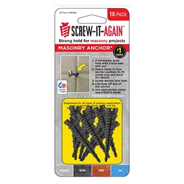 Picture of ROLL AND CHAIKEN ENTERPRISES LLC SIA-10PK-M Screw It Again 1/4 in. Dia. x 2 in. L Polypropylene Hex Head Masonry Anchor 10 pk - Total Qty: 1; Each Pack Qty: 10; Total Items Rec: 10 (EA)
