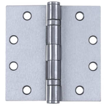 Picture of Tell Manufacturing HG 100004 Tell Manufacturing Ball Bearing Hinges with Removable Pin, 4.5x4.5 Inch Commercial Full Mortise Square Hinge 3 Pack in Satin Chrome with a Template Screw Pattern, HG100004 (EA)