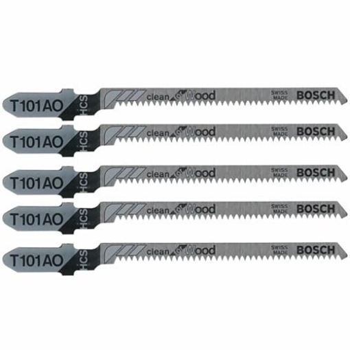 Picture of BOSCH SECURITY SYSTEMS, INC T101AO Bosch T101AO 5 pc. 3-1/4 in. 20 TPI Clean for Wood T-Shank Jig Saw Blades (EA)