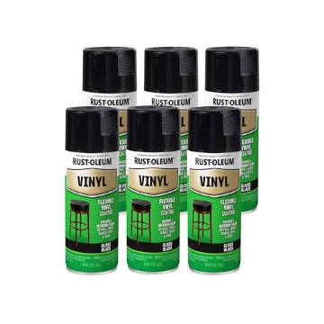 Picture of Rustoleum 1909-830 Rust-Oleum 1909830-6PK Specialty Vinyl Spray Paint, 12 oz, Black, 6 Pack (PK-6-EA)