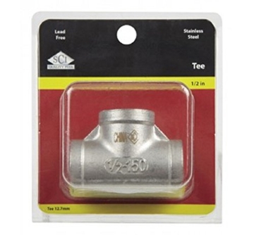Picture of SMITH-COOPER 4638102430 Smith Cooper 1/2 in. FPT x 1/2 in. Dia. FPT Stainless Steel Tee (EA)