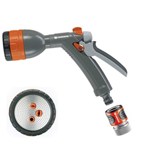 Picture of Garden Pearls 8121 Gardena 8121 Classic Four Pattern Garden Hose Nozzle, Grey/Orange (EA)