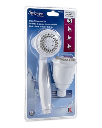 Picture of THE KEENEY MANUFACTURING COMPANY K750WH Plumb Pak, White K750WH Stylewise 3 Function 3 Way Shower Head Kit, Size (EA)