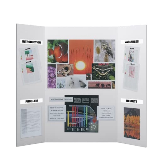 Picture of Flipside Products, Inc  Flipside Products 36” x 48” Project Boards for Presentations, Science Fair, School Projects, Event Displays and Trifold Picture Board, Proudly Made in USA - Clay White - 10 Pack (EA)