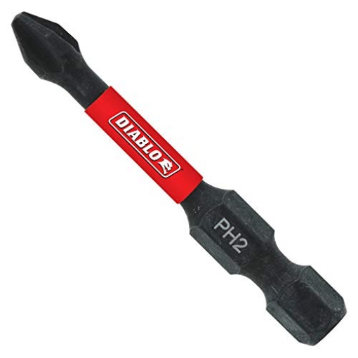 Picture of Freud Inc DPH22P1 Diablo Phillips Drive Bit for Impact Drivers - Max Durability, Anti-Slip Grip, Rust Protection - 1/4" Hex Shank, 2" Length, PH2 - DPH22P1 (EA)