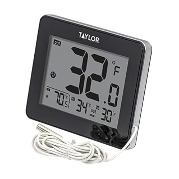 Picture of TAYLOR PRECISION PRODUCTS 1710 Taylor Wired Digital Indoor Outdoor Thermometer with LED Display, Wired Probe Sensor for Home, Greenhouse, Nursery, and Indoor Use, White Housing (EA)