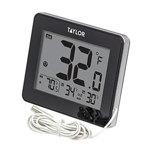Picture of TAYLOR PRECISION PRODUCTS 1710 Taylor Wired Digital Indoor Outdoor Thermometer with LED Display, Wired Probe Sensor for Home, Greenhouse, Nursery, and Indoor Use, White Housing (EA)